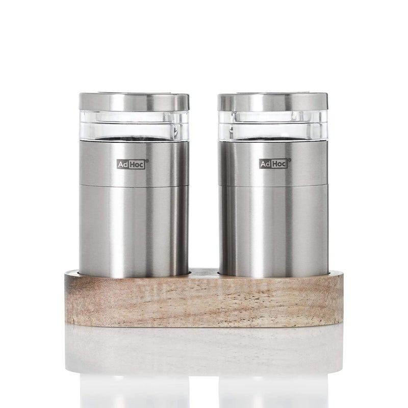 AdHoc Menage Molto Salt and Pepper Mill Gift Set - Salt & Pepper Grinder - Manual Grinder for Kitchens - Mill with Adjustable Grinds from Fine to Coarse - Image 1